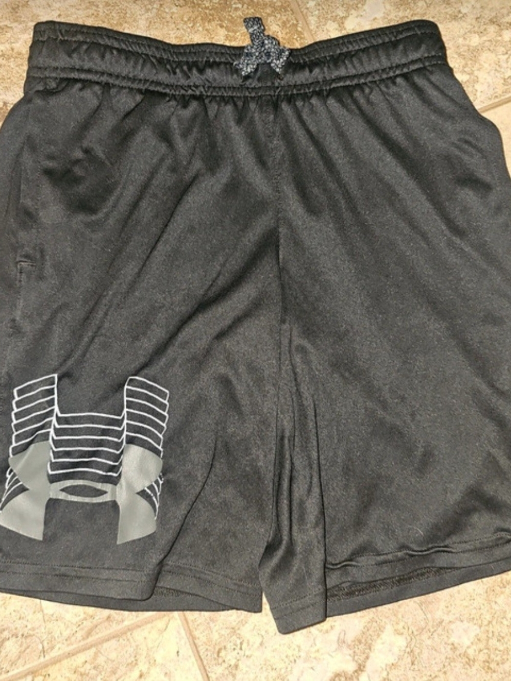 Under Armour Black Boys' Athletic Shorts with Gray Logo